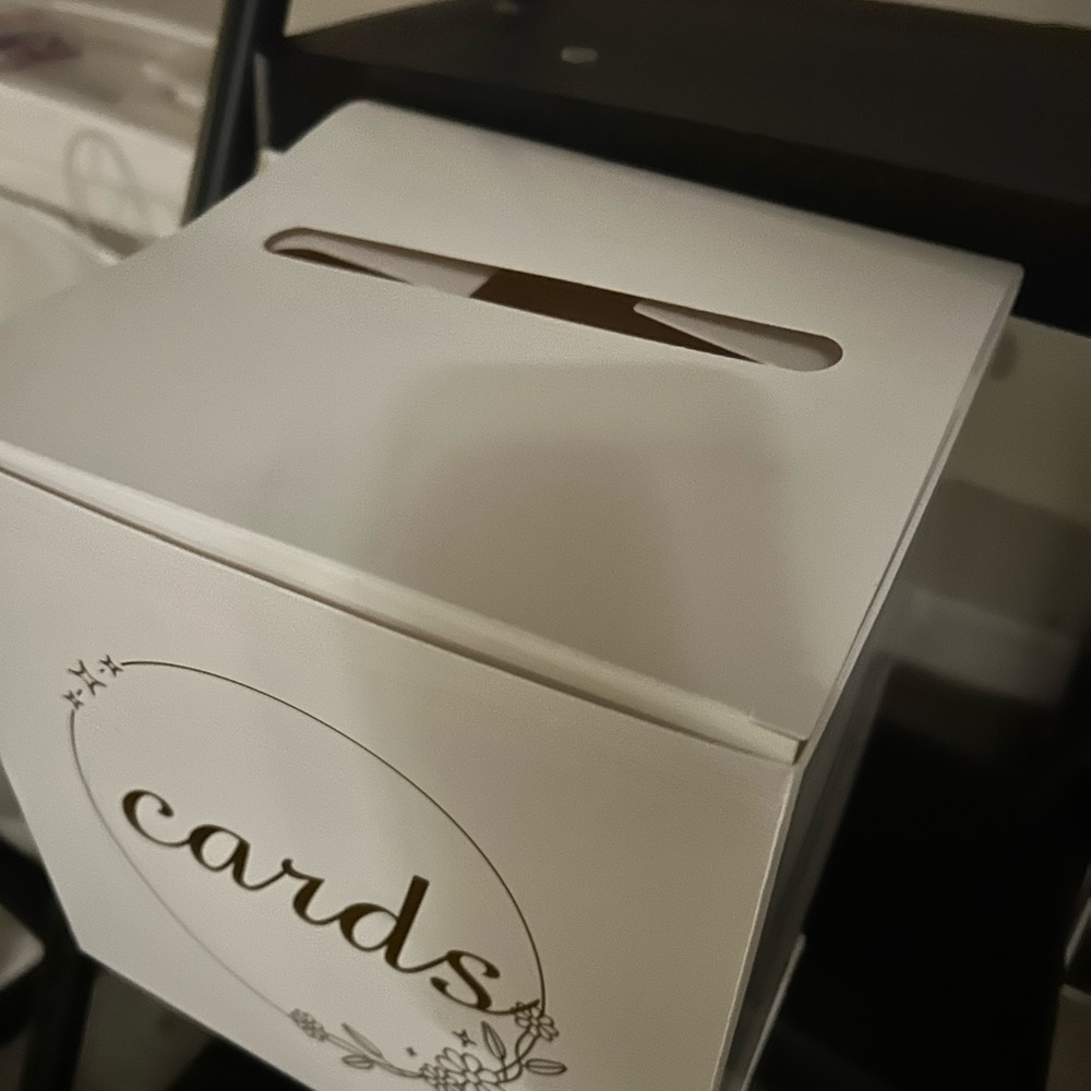 White Card Box with Floral Design